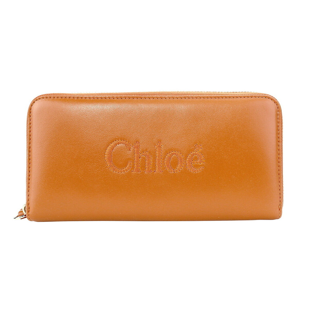 Chloe Sense long wallet round zipper Brown